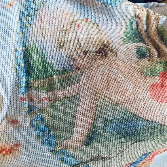 Free People Boho Oversized Waffle Knit Thermal with Embroidered Front Detail - Picture 5 of 15